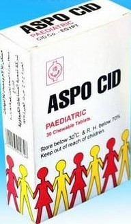 ASPOCID INFANTS 30 CHEWABLE TABLETS